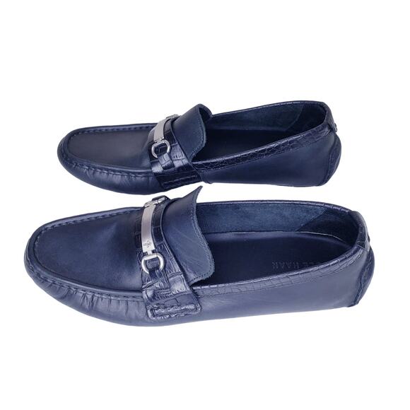 COLE HAAN Somerset Link Bit Loafers Black Leather Driving Shoes Men's Size 12M - Picture 1 of 16